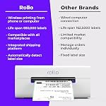 Rollo Imprimante de l'étiquette d'expédition sans fil - Imprimante d'étiquettes thermiques Wi-Fi 4x6 pour les colis d'expédition - AirPrint à partir iPhone, iPad, Mac - Prend en charge Windows, Chromebook, Android, Linux