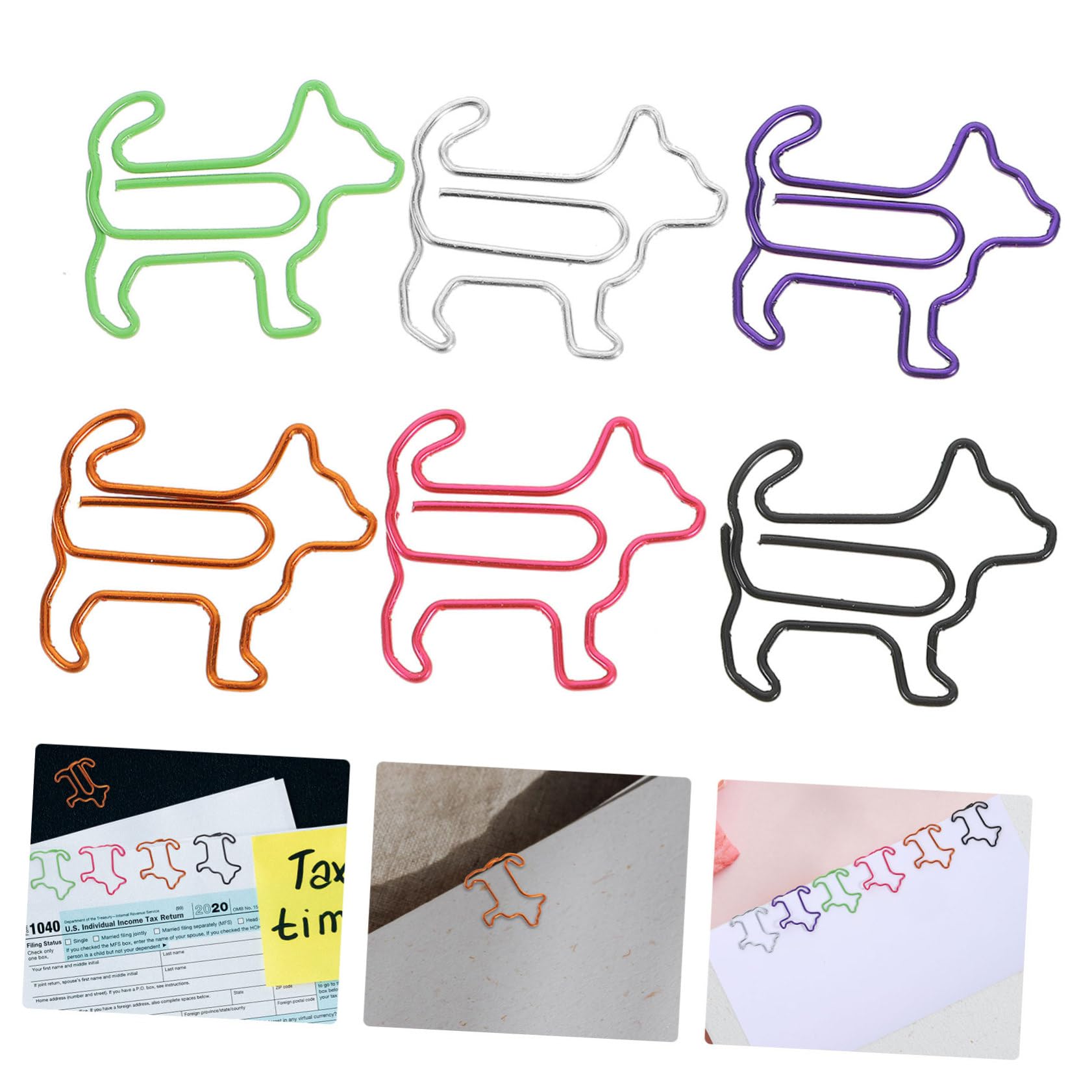 OSALADI 5 Sätze Büroklammer Für Welpen Hundezubehör Papier Hund Büroklammern Süße Büroklammern Clips Hochzeit Süße Hunde-büroklammern Das Büro -lesezeichen Rostfreier Stahl 60 Stück * 5