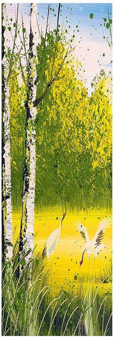 WANGLXST 3D Blue Sky Fridge Sticker, Self Adhesive Refrigerator Door Sticker Cover Full Door, Professional Vinyl Wallpaper, Lakeside View, 50X180CM(2PCS)