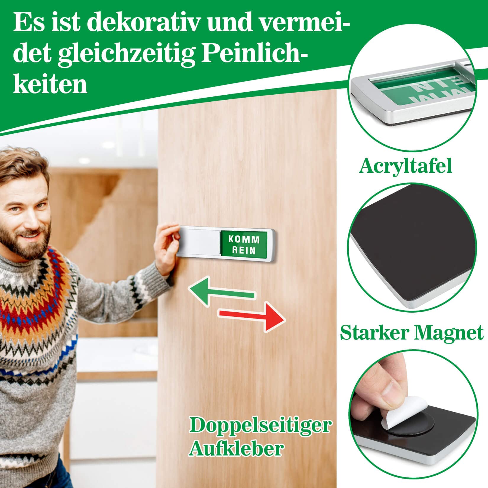 BITTE NICHT STÖREN - KOMM REIN Türschild, 2 Stück Privatsphäre