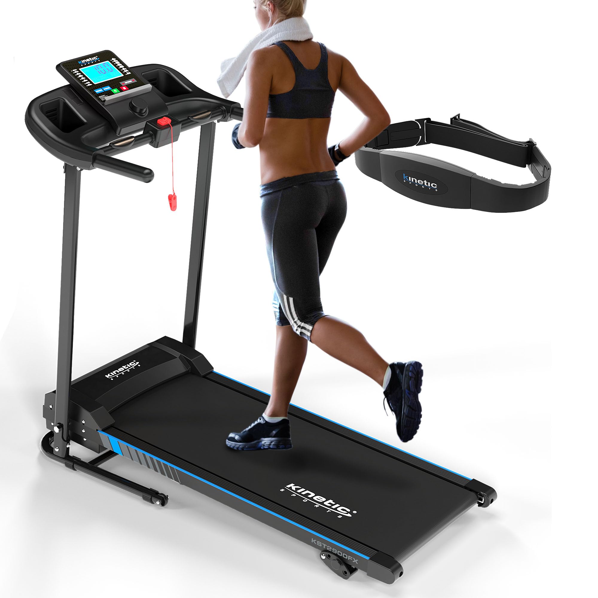 KINETIC SPORTS Laufband KST2900FX klappbar - 750 Watt leiser Motor + 40 cm breite Lauffläche für Zuhause Training bis 12