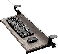 Vista 12 de VIVO Bandeja pequeña para teclado, extraíble debajo del escritorio con sistema de montaje de abrazadera C extra resistente, 20
