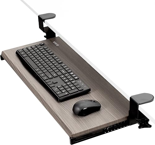 Miniatura 12 de VIVO MOUNT-KB05E - Bandeja extraíble grande para teclado, uso debajo del escritorio, montaje de abrazadera en C extrarresistente, 27 pulgadas (33