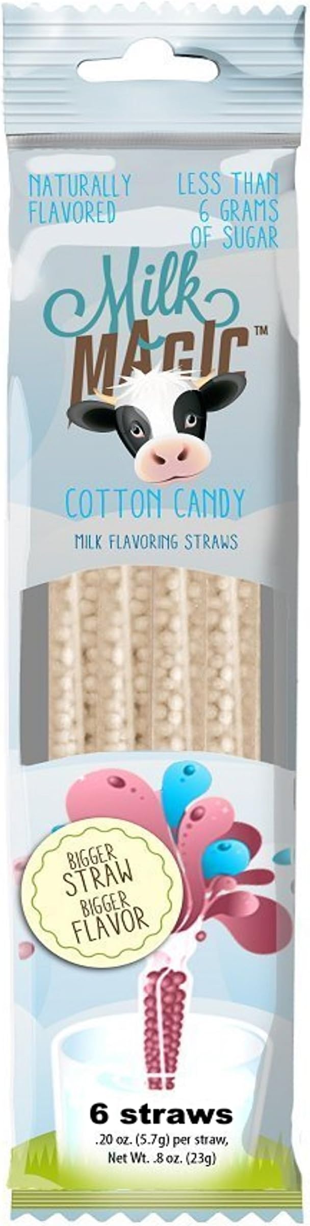Milk Magic Milk Flavoring Magic Straws Assorted Flavors (Cotton Candy, 12 Count)
