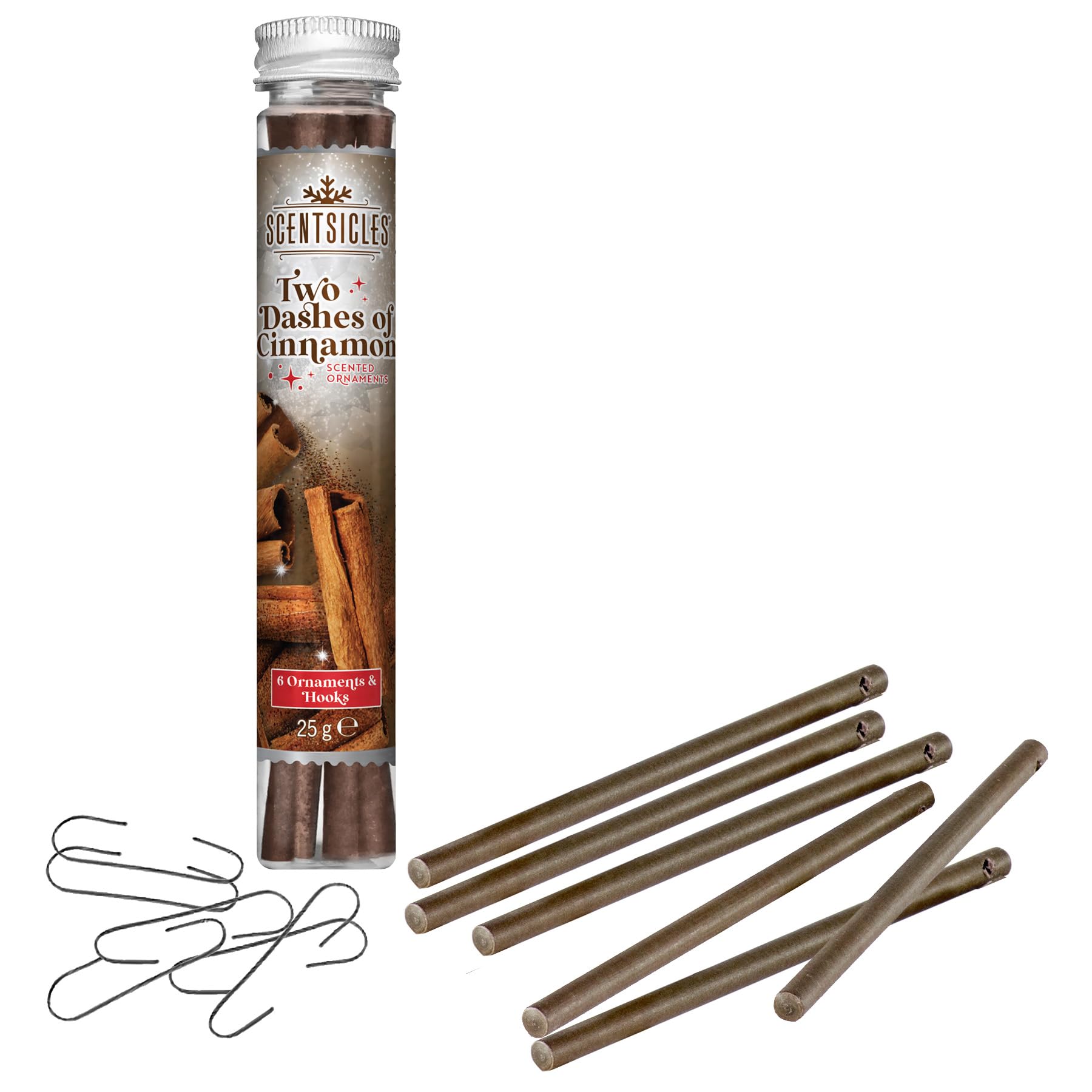 Widdle Gifts Cinnamon 4733 Christmas Tree Ornaments - 6 Scentsicles Scent Sticks Hanging Decorations (Cinnamon 4733)