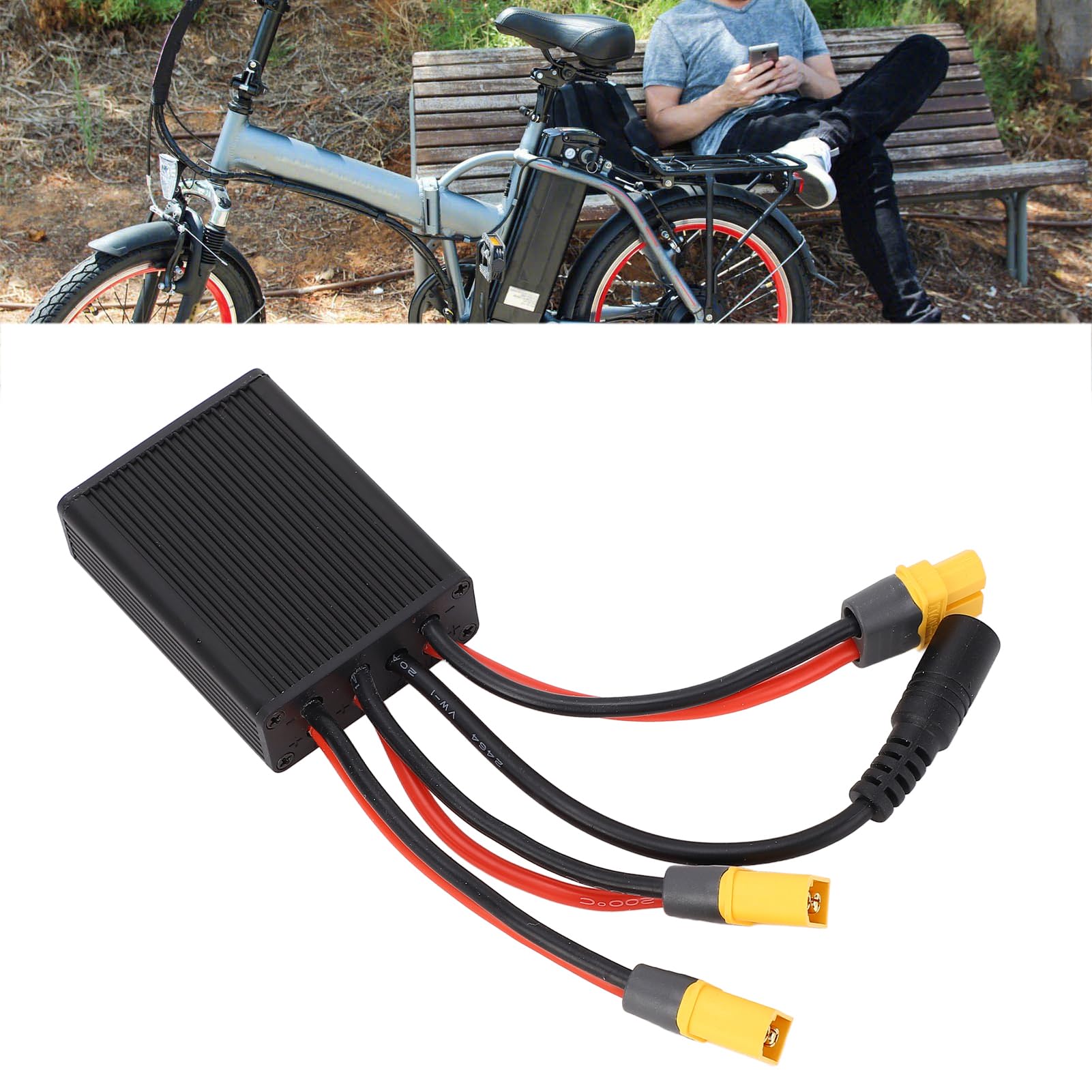 Adaptador de Módulo Paralelo de Batería Dual Interfaz XT60H Adaptador Convertidor de Descarga de Batería Doble 20V-72V 30A para Bicicleta Eléctrica