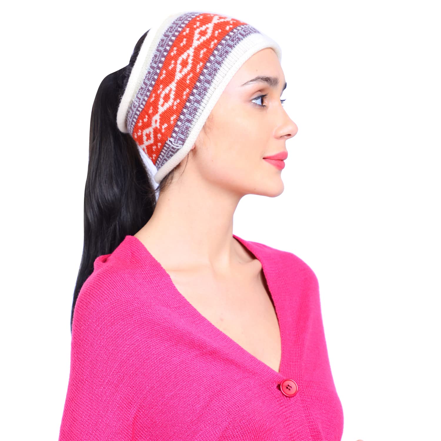 bharatasya Soft Mix Yarn Knitted Ski Warm Woolen Headband,. Multicolour-picture-10