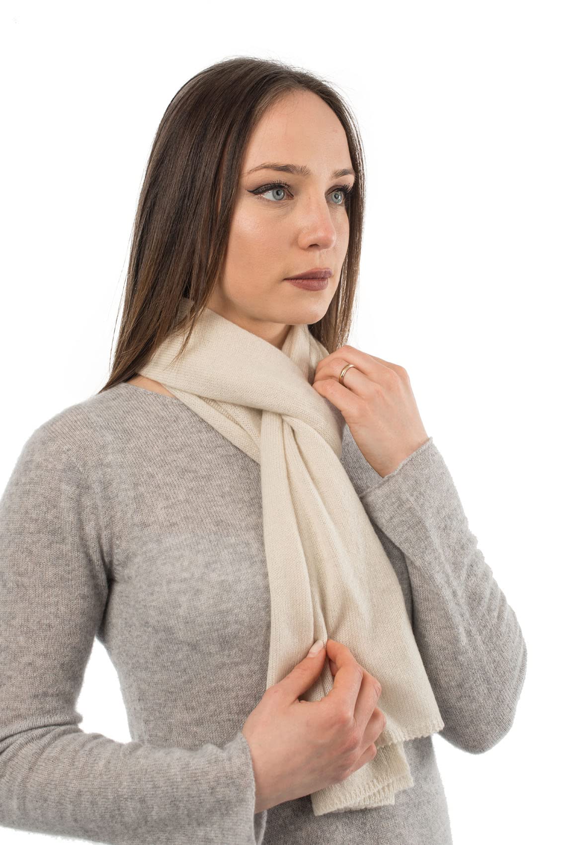 Dalle Piane Cashmere Damen Schal Uni 100% Kaschmir | Halstuch für Büro, Abend und Reisen, 165x28 cm, vier Jahreszeiten, Geschenk für Sie, Made in Italy