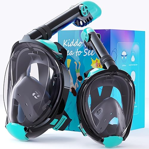 Miniatura 14 de Greatever G2 Adults Kids Full Face Snorkel Mask 2 Pcs,Snorkeling Gear with Latest Dry Top System,Foldable 180 Degree Panoramic View,Safe Negro