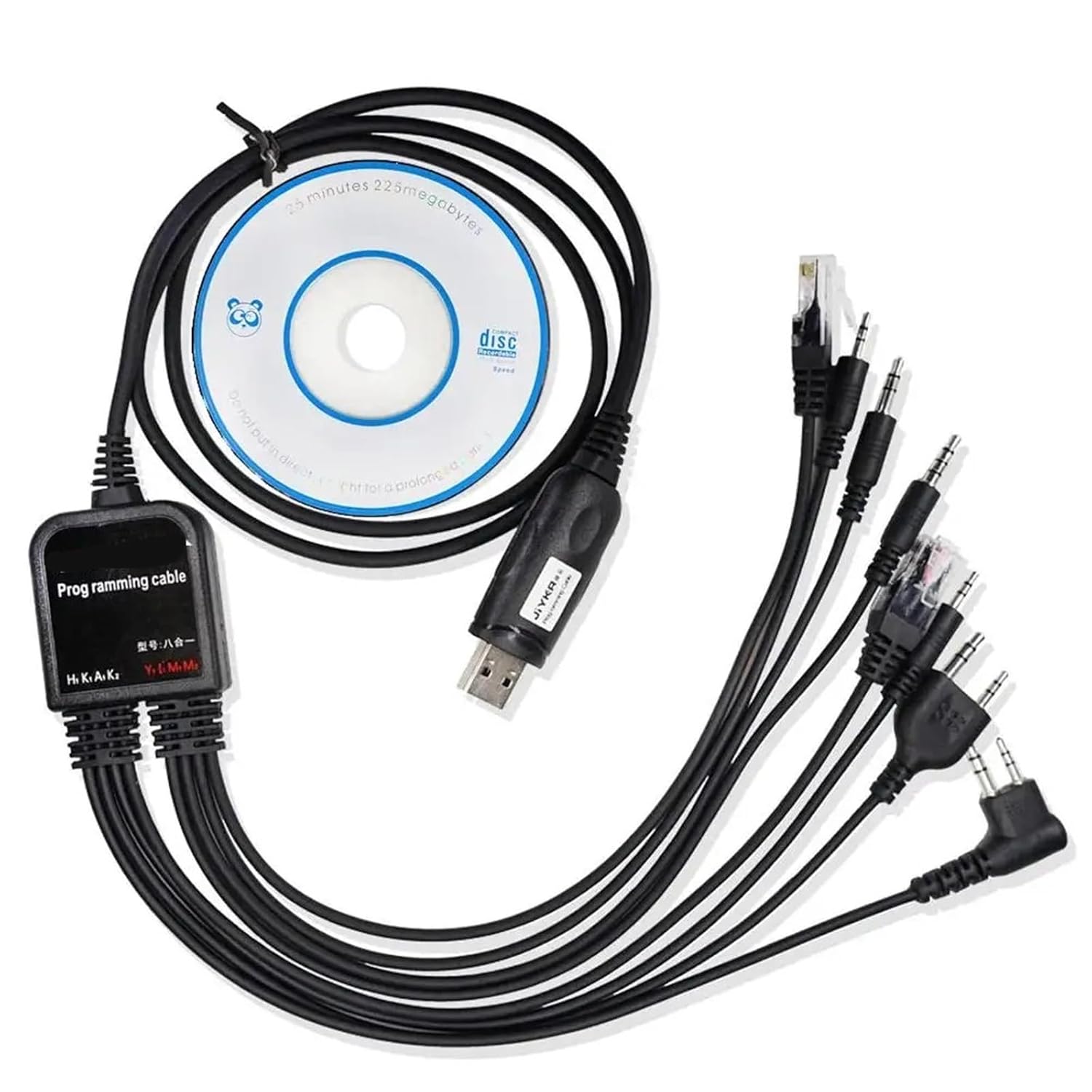 8 in 1 USB Programming Cable for Walkie Talkie Radio Car Radio Programming Software