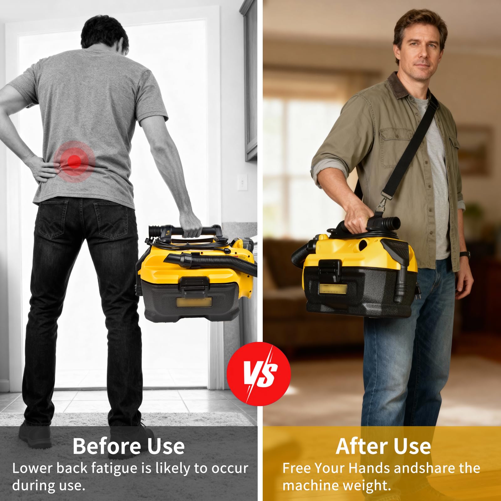 Universal Vacuum Shoulder Strap - Hands-Free Cleaning -2 Universal Vacuum Shoulder Strap - Hands-Free Cleaning -2