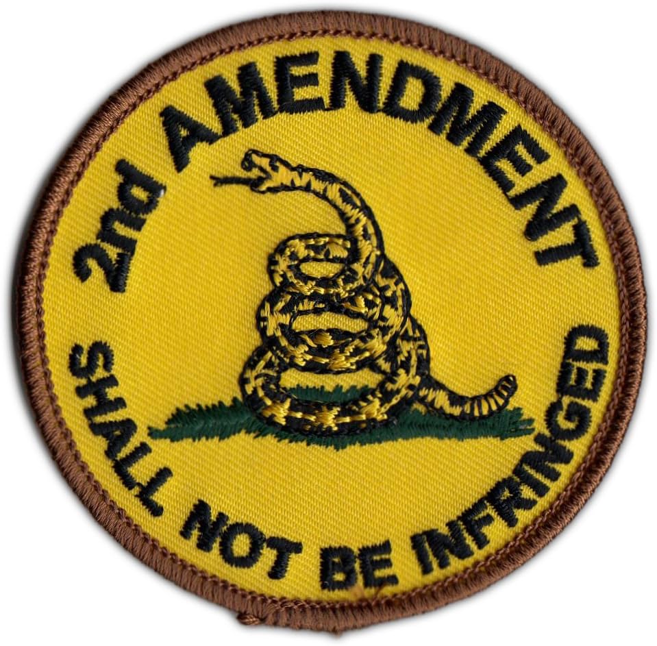 Motorcycle Biker Jacket or Vest Patch - Round Gadsden Flag Patch Don't Tread On Me - 2nd Amendment, Coiled Snake