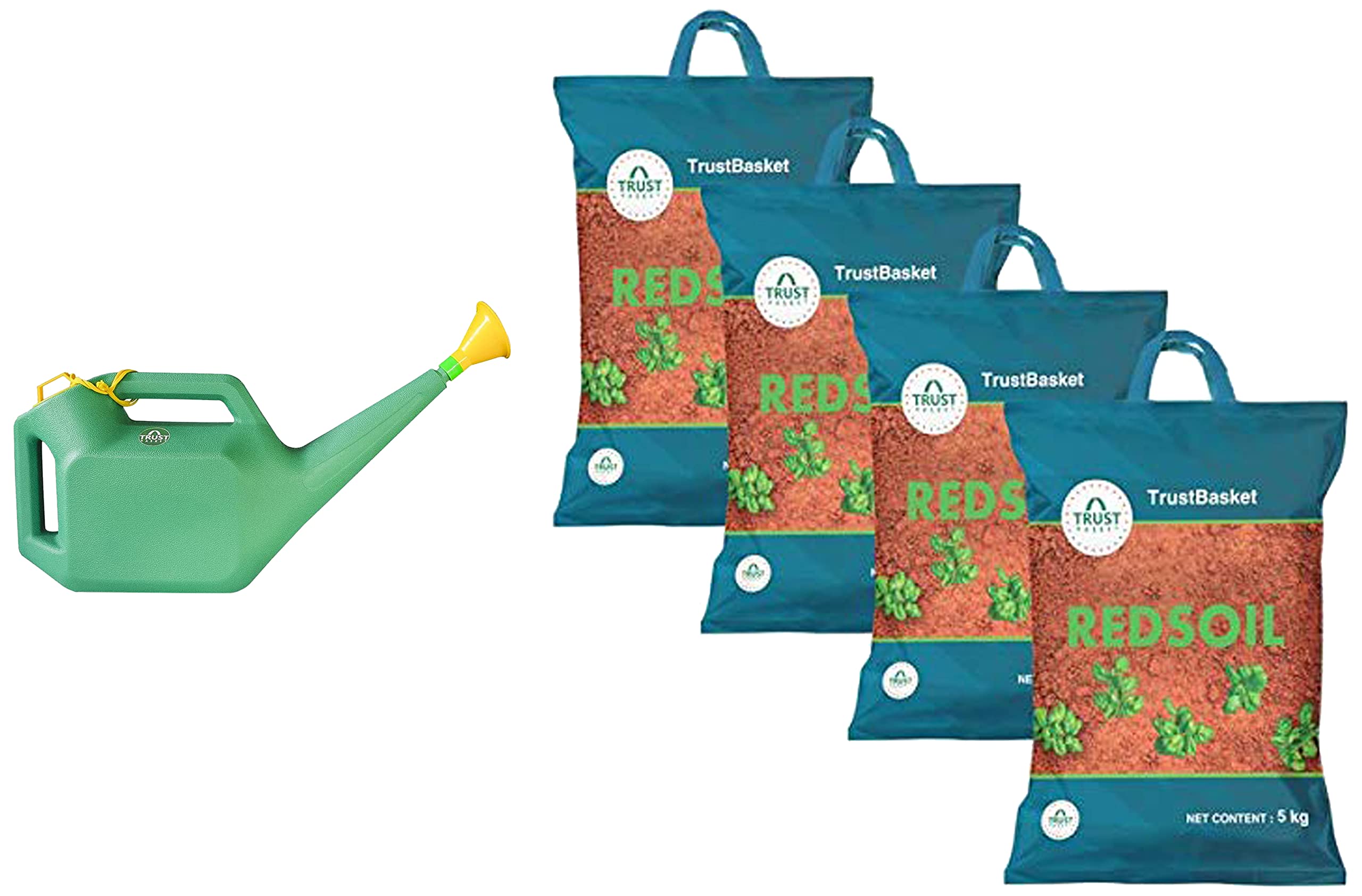 TrustBasket Garden Watering Can (Green 5L) Indoor and Outdoor Garden Usage Watering Can (T2994) & Garden Red Soil - 20 Kilograms (B09SG5ZYL2) Amazon Price History, Amazon Price Tracker