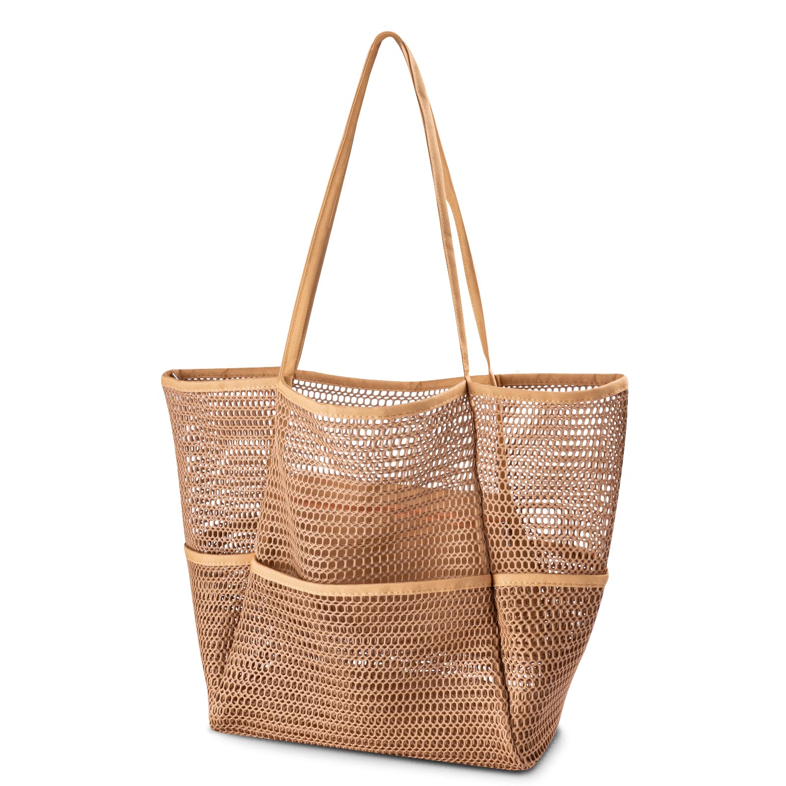 Iioscre Mesh Beach Tote Bags for Womens, Causal Hobo Pool Bags for Swimming Pools Vacations Beach Essentials