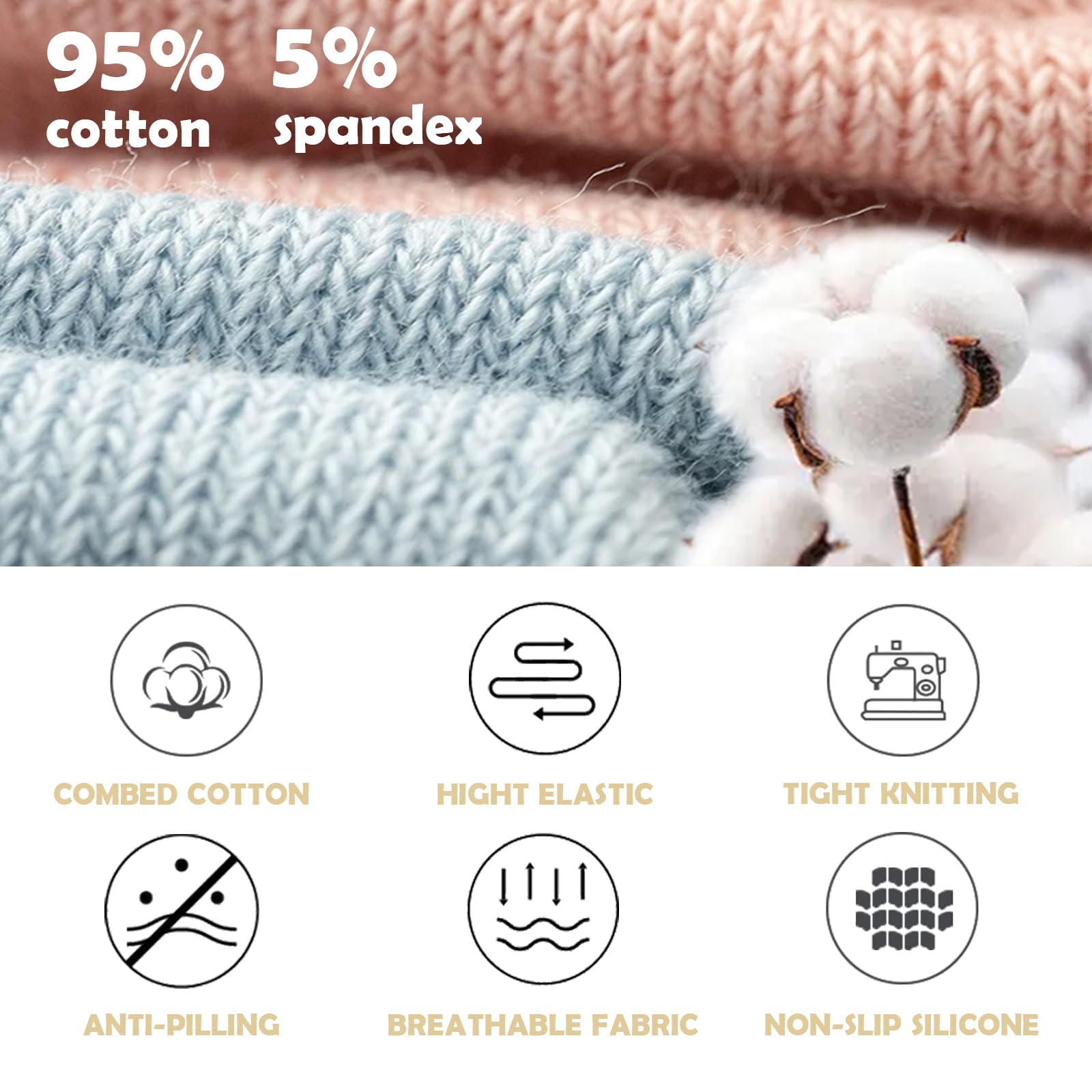 Nnanabear Pilates Socks For Women with Non Slip Grip 4 Pairs Yoga Grippy Sock For Barre,Dance,Hospital Sticky Slippre Sock