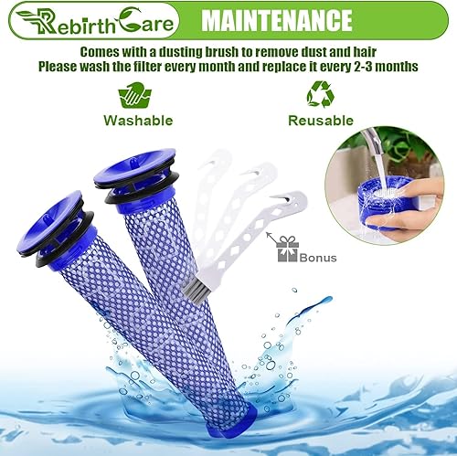 Miniatura 4 de Filtro para Dyson V6 V7 V8 Animal Absolute Motorhead inalámbrico Stick Aspiradora, 2 filtros de postes, 2 filtros pre Hepa reemplazo