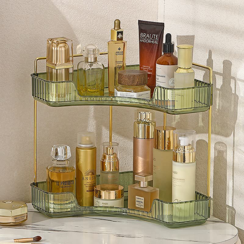 Corner Bathroom Counter Organiser, Vanity Trays for Bathroom Skincare Makeup Organiser Shelf, Vanity Organiser - Image 3