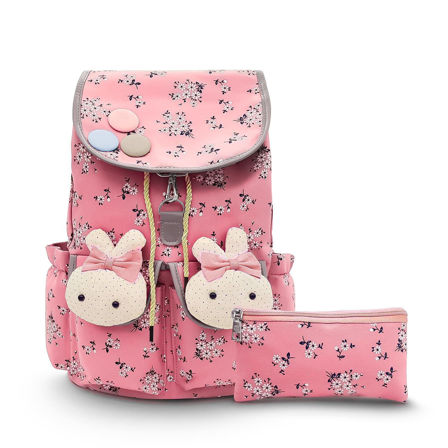 VRITRAZ Flower Printed Casual Shoulder PU Collage Backpack for Women and Girls School Bag with Pouch Darkpink (B0CLCSJQ4G) Amazon Price History, Amazon Price Tracker