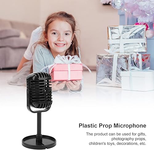 Miniatura 4 de Modelo de accesorios de micrófono retro, micrófono vintage, micrófono de plástico falso, adorno de mesa para Halloween, boda, fiesta de cumpleaños