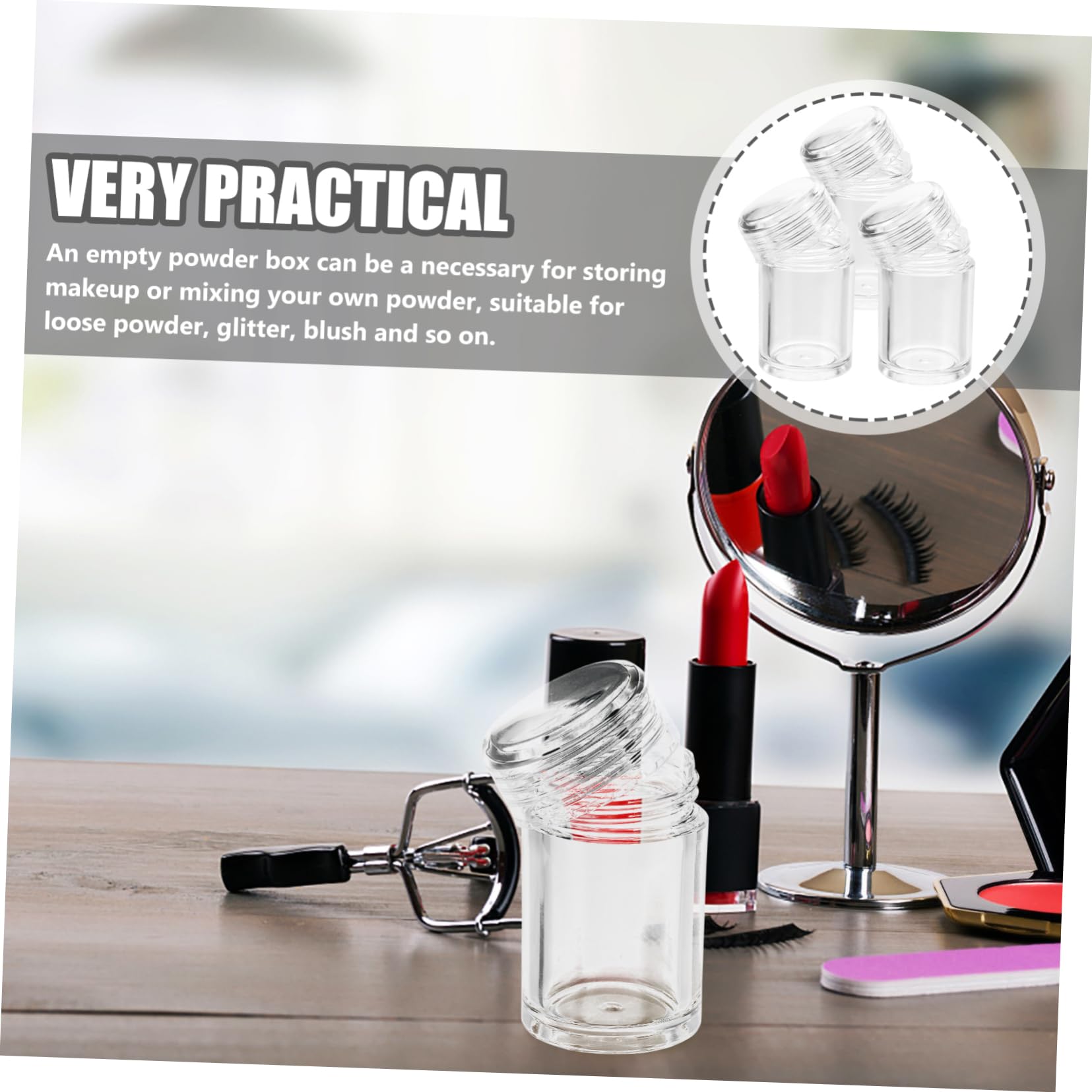 Beavorty 5 Sätze 5 Ml Flasche Für Losen Puder Mit Netz Make Up Spenderflasche Spender Lose Behälter Spüle Hautpflegeflaschen Leerer Behälter Entleerung Von Spülmittel 12 Stück * 5