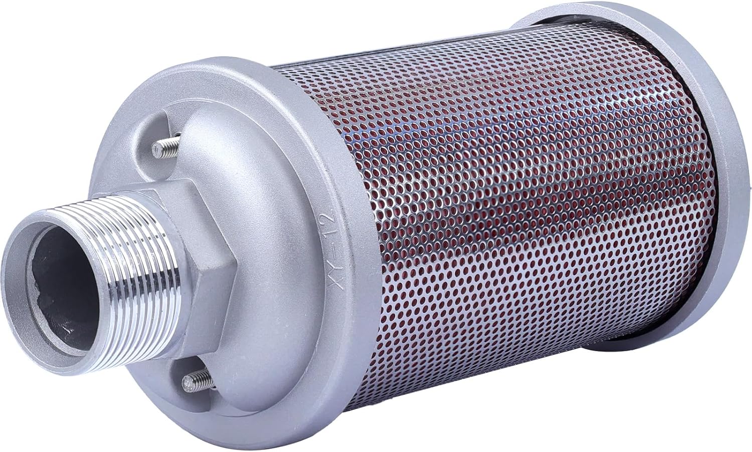 XY-12 Air Compressor Muffler 1-1/4" NPT Air Exhaust Muffler Silencer for Compressor Dryer Compressed Air Equipment and Systems, Single Chamber 145 PSI, Replacement Part