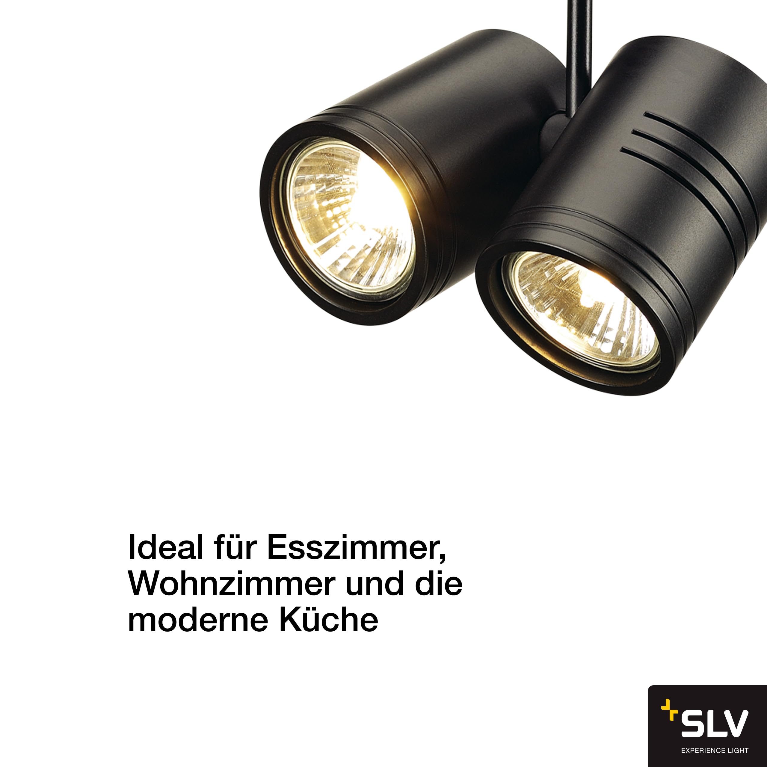 SLV Negro trifásico BIMA 2, Foco led, proyector, luminaria de Techo, Sistema de Carril, iluminación de Interior / GU10 50 W