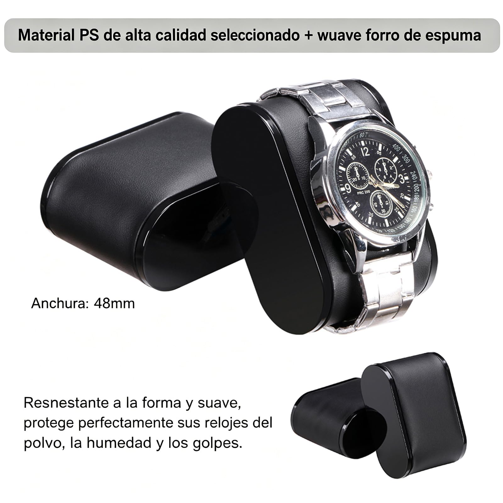 BEWISHOME Caja para 12 relojes de lujo con tapa de cristal y bisagra de metal, marrón