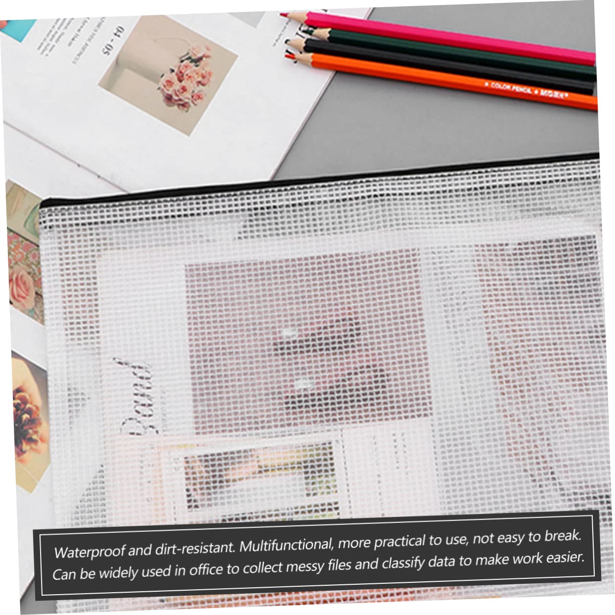 Borse File Cerniera Nero 10 Pezzi Pvc per Documenti Ufficio | Impermeabili, Resistenti allo Sporco e Difficili da Rompere, Back To School Party, Uso Multifunzione
