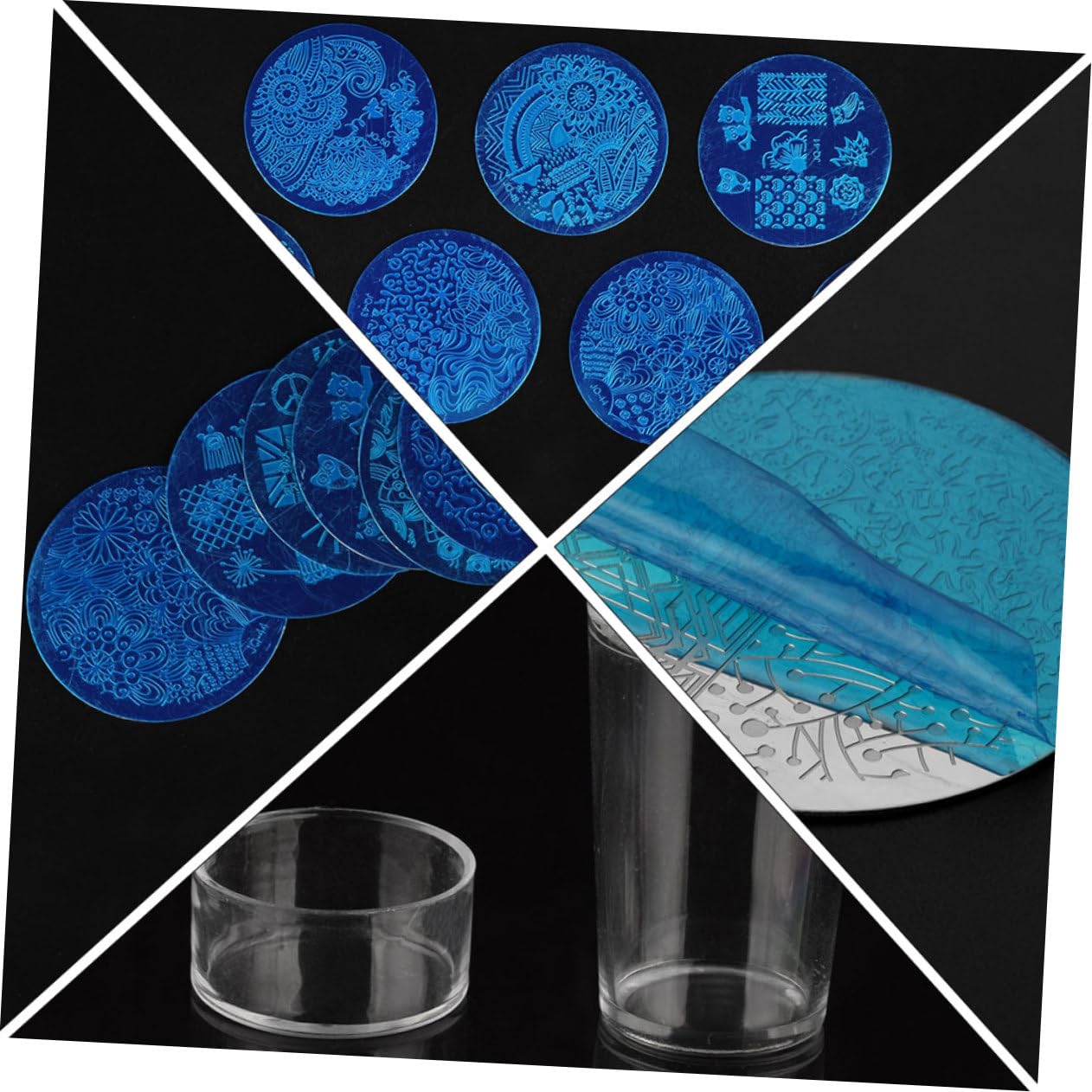 Healeved 3sets Piastre Stamping Per Nail Art Inossidabile Con Stampo Trasparente Stencil Decorativi Per Manicure Creativa e Facile Design Variegati Per Unghie Uniche e