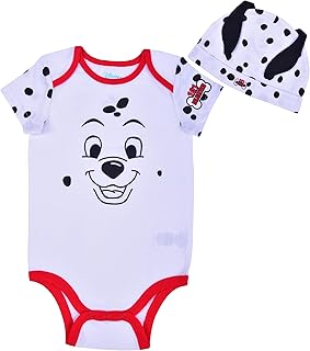 Disney Baby's Short Sleeve Creeper with Cap Romper Set