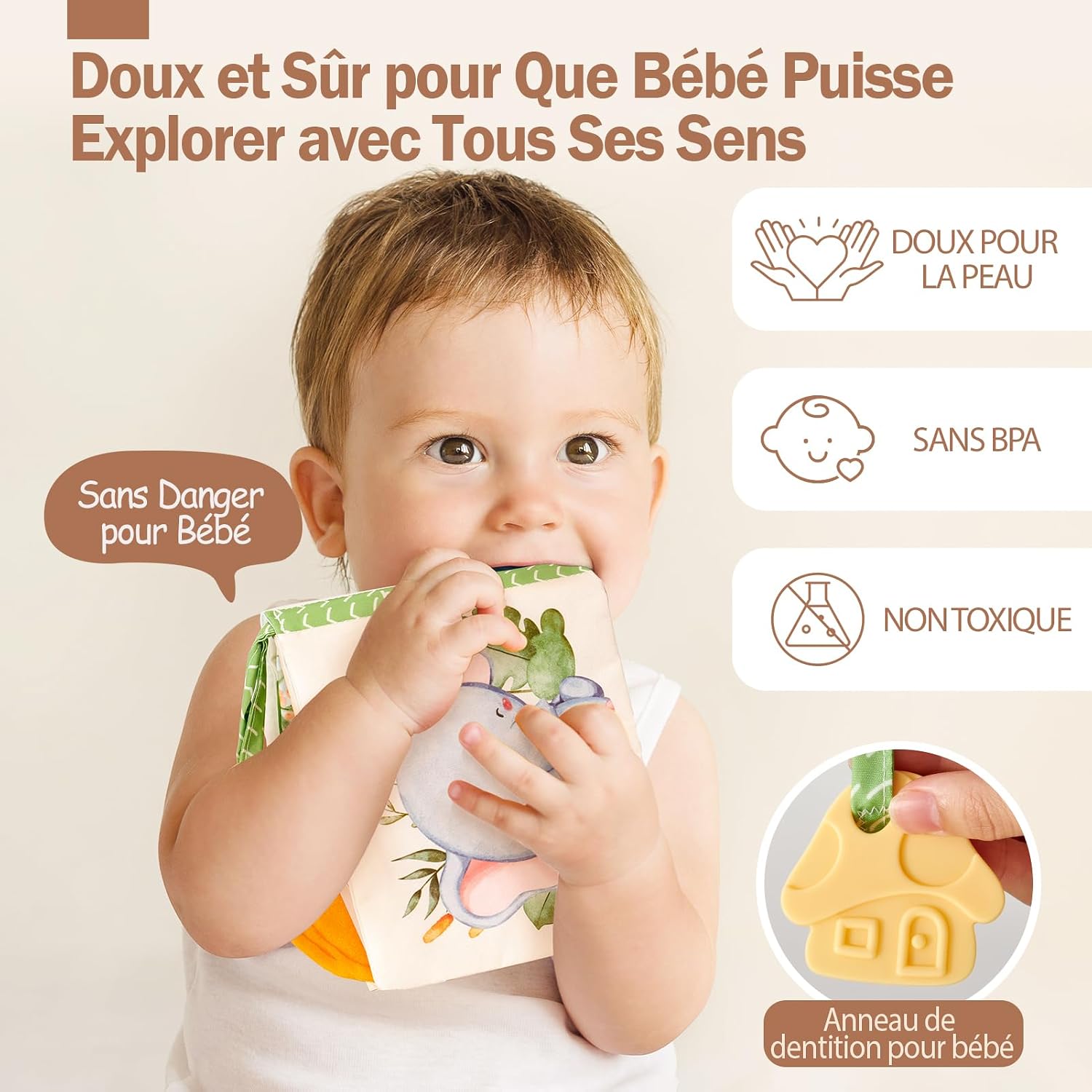 hahaland Livres Sensoriels en Tissu Doux pour Bébé — image 5