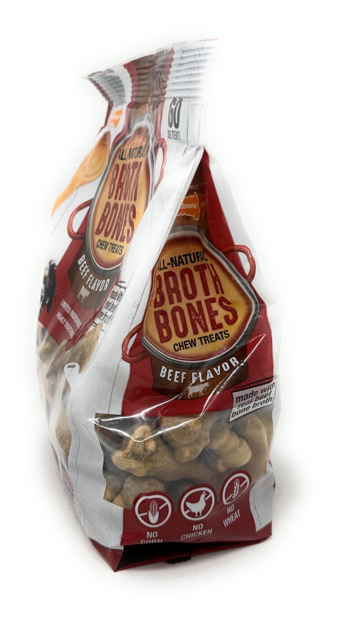 Nylabone Beef Broth Bones for Dogs, 60 Count, 2.6 Lbs thumbnail 4