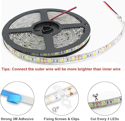 Miniatura 6 de QVEVDACAR Tiras de luces para toldo de caravana, kit de luces LED de 12V y 16.4 pies para iluminación inferior de RV, tira de luces para toldo