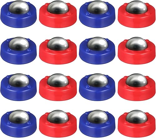 Gadpiparty Juego de 16 piezas de repuesto para niños, juego de mini rodillos de shuffleboard, bolas deslizantes, tabla de tejo de mesa, artículos de