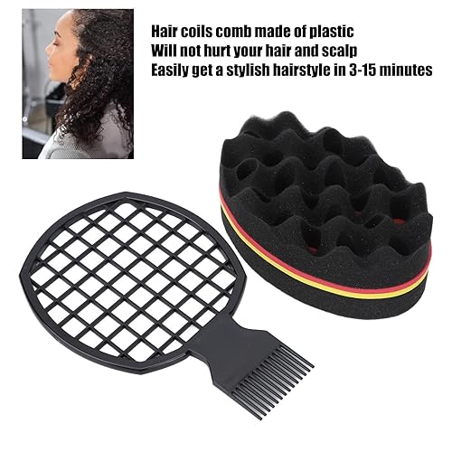 Miniatura 3 de Juego de esponjas para el cabello, esponja mágica para el cabello, guante de esponja mágica para rizos de cabello, cepillo de peluquero de esponja