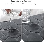 YIHOUSE Memory Foam Bath Mat Cobblestone Bathroom Rug Non Slip Washable Bathroom Mats Super Absorbent Bathroom Floor Mats(17" x 24",Dark Grey)