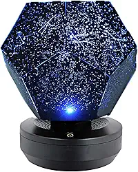 Projetor de Estrelas Luz Noturna com Reprodutor Música BT Controle Remoto Galáxia Giratória LED 7 Cores Mudanças Present