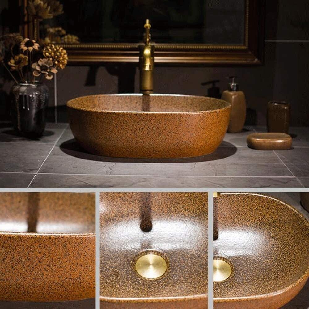Szafka Pod Umywalkę Z Umywalką, Umywalka Łazienkowa, Umywalka Nablatowa, Umywalka Łazienkowa Nablatowa 18-Calowa, Ceramiczna, Porcelanowa, Ręcznie Robiona, Owalna, Do Kuchni Hotelowej,