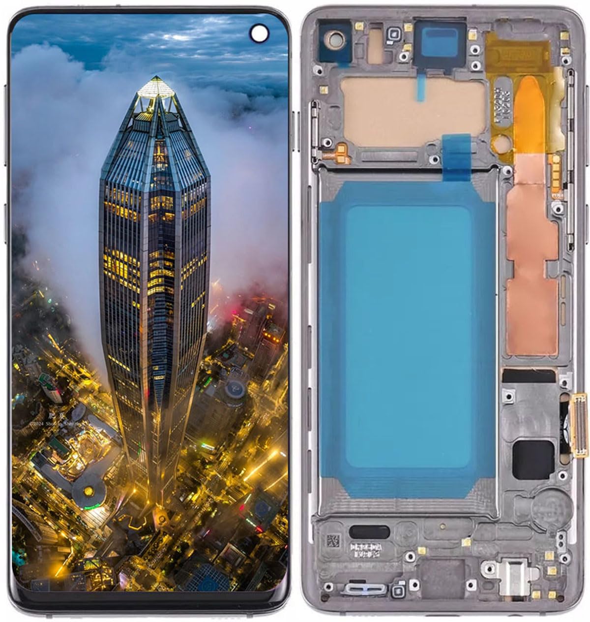 (bez odcisków palców) Zespół wyświetlacza LCD do Samsung Galaxy S10 (wersja 4G) SM-G973F/DS, G973U, G973U1, G973W, G973N, G973X, SCV41, G973C zestaw do wymiany ekranu (czarny)