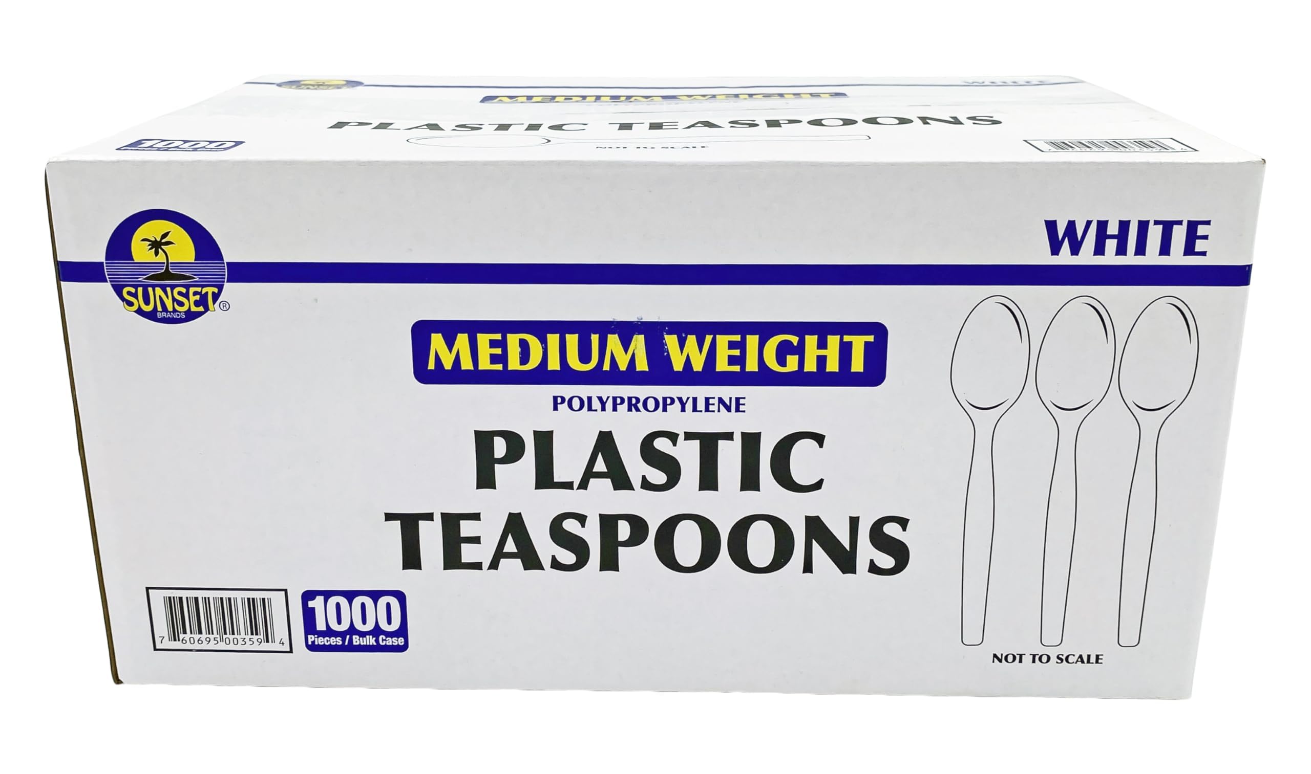 Amazon.com: Sunset Medium Weight Bulk White Plastic Teaspoons