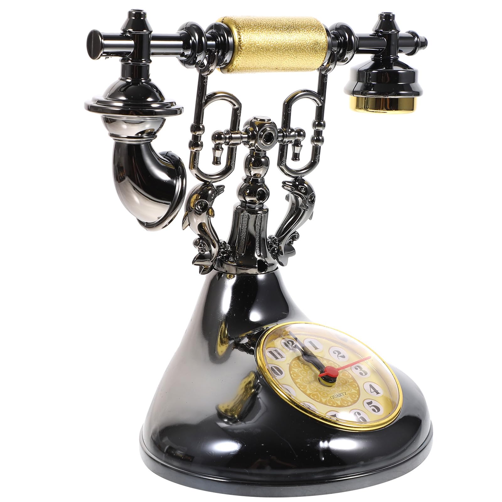 Mesa reloj vintage teléfono negro decorativo para comedor