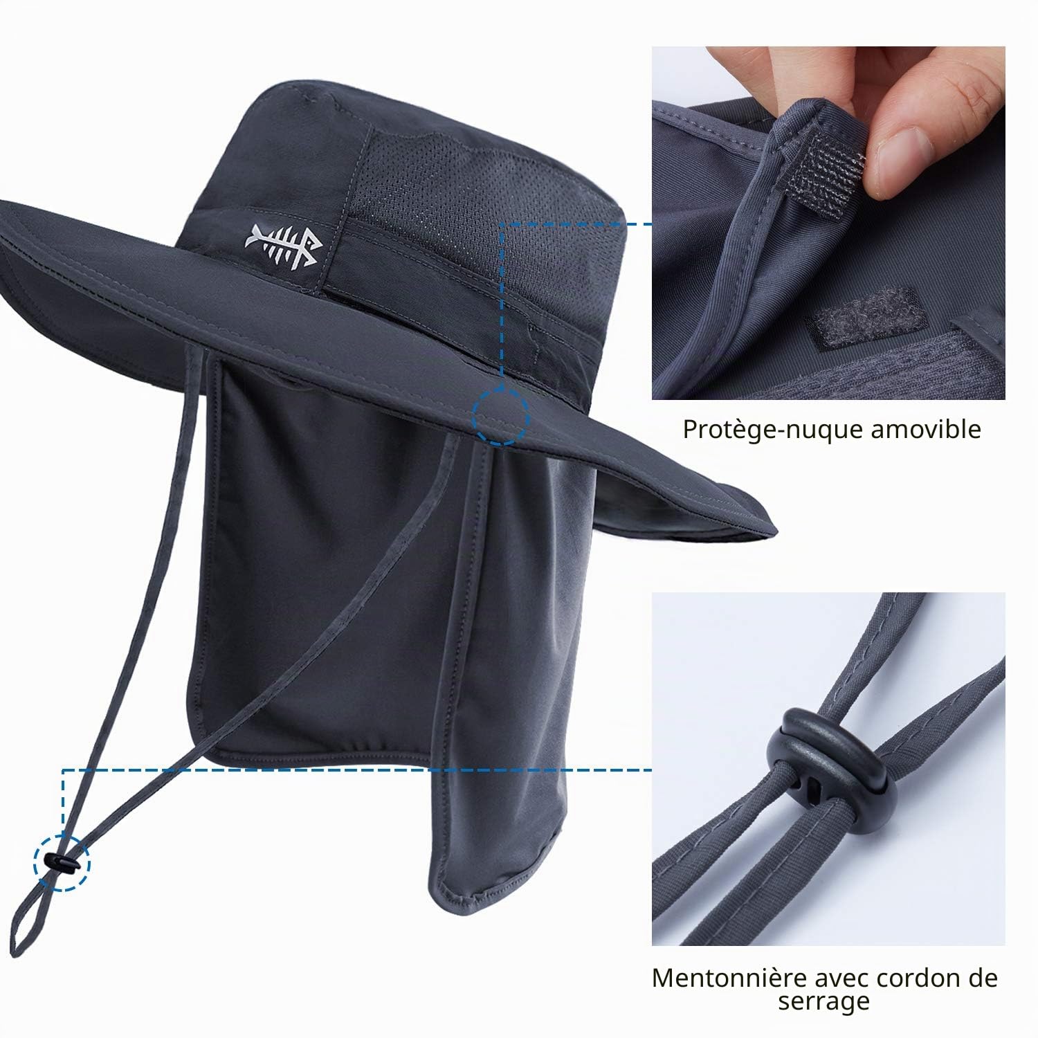 Bassdash Chapeau de Protection Solaire Boonie UPF 50+ pour la Pêche