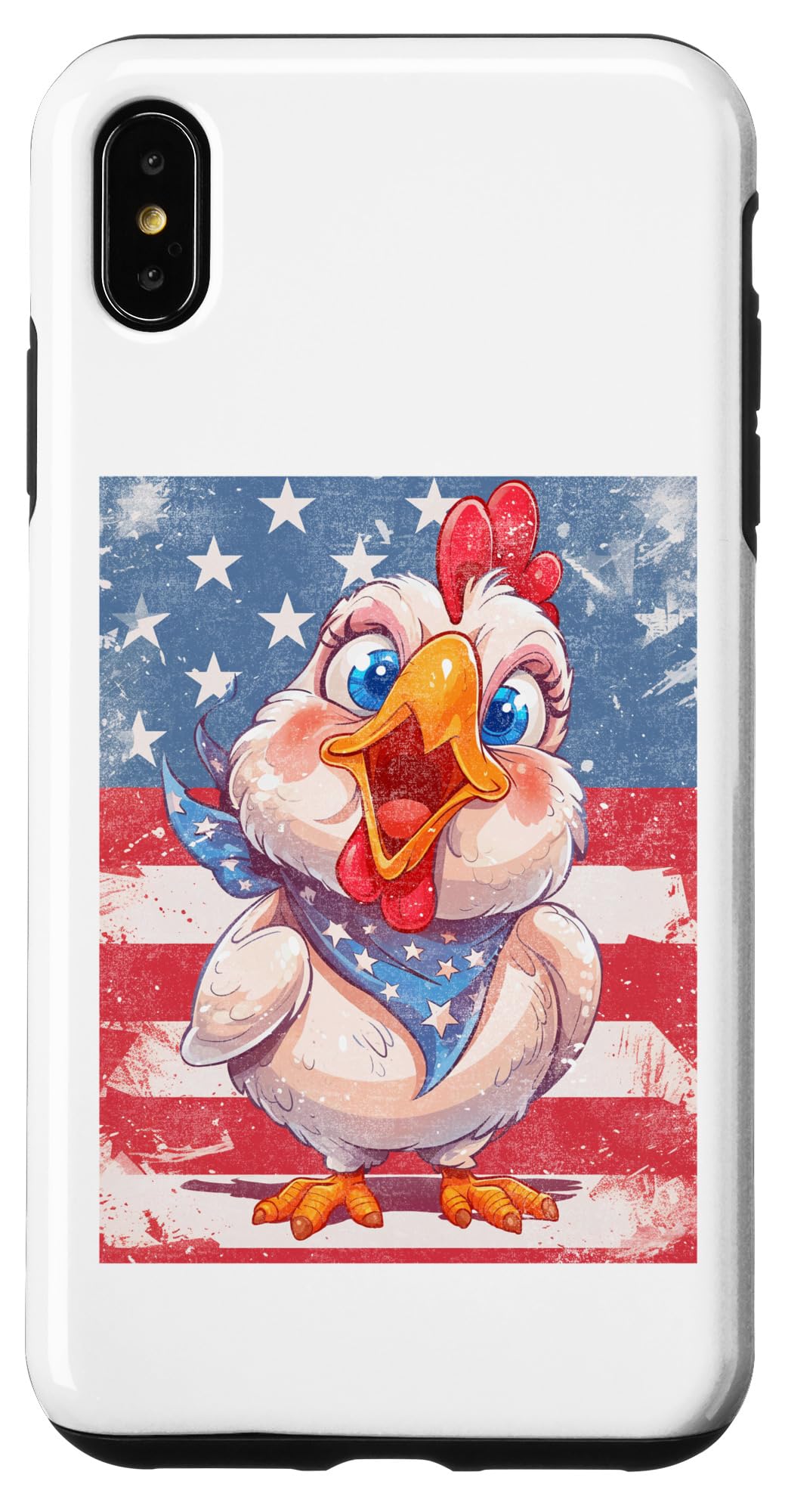 iPhone XS Max Americana Chicken And American Flag Cute 4th Of July Graphic Case