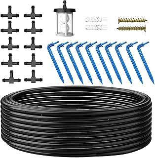 Automatisches Bewässerungsset enthält 10 Meter Bewässerungsleitung,10 Bewässerungstropfer,10 T-Stücke für Garten, Balkon, Pflanzen Bewässerung, Ergänzungsset für Solar Bewässerungssysteme