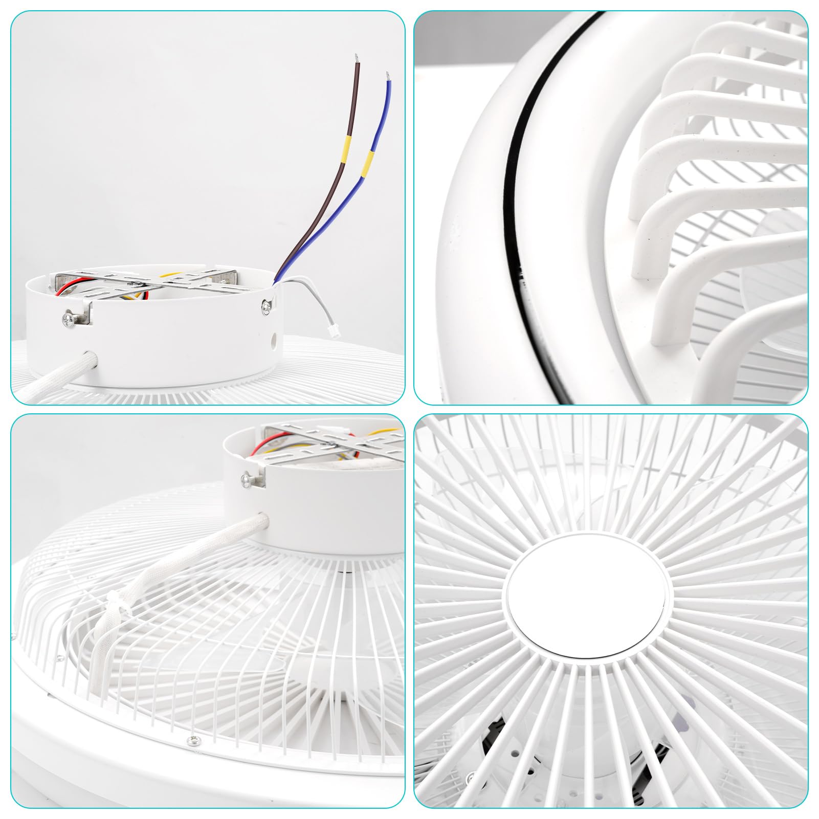 Deckenventilator mit RGB-Licht (3000K-6500K) & Fernbedienung – 6 Geschwindigkeiten, Timer, Lichtspeicher, 7 reversible Flügel – lampe mit ventilator Ideal für Wohnzimmer & Schlafzimmer