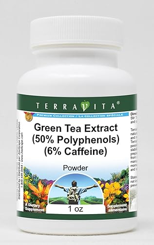 Miniatura 1 de TerraVita Extracto de té verde (50% polifenoles) (6% de cafeína) Polvo (1 oz, ZIN 514381) - Paquete de 3