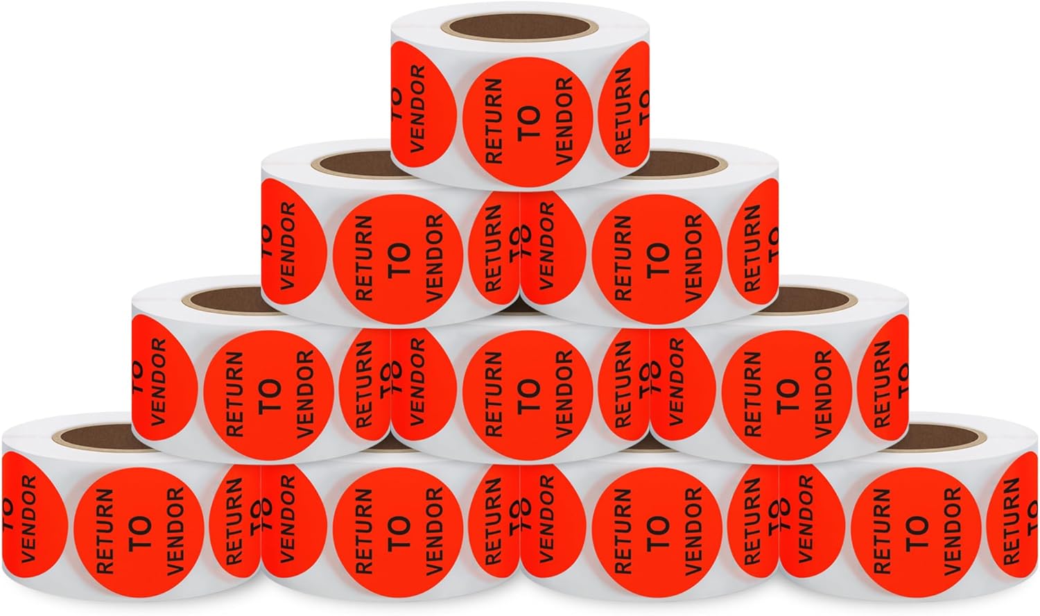 1.5 Inch Return to Vendor Stickers, Inventory Control Labels for Supermarket Shipping, Inventory, Business, Factory, Warehouse,Shipping Handing Labels - 500 Per Roll（10 Rolls）