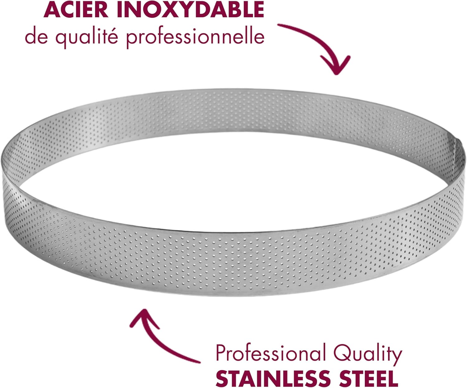 Gobel 865722 Perforated Pie Ring, Stainless Steel 18/27