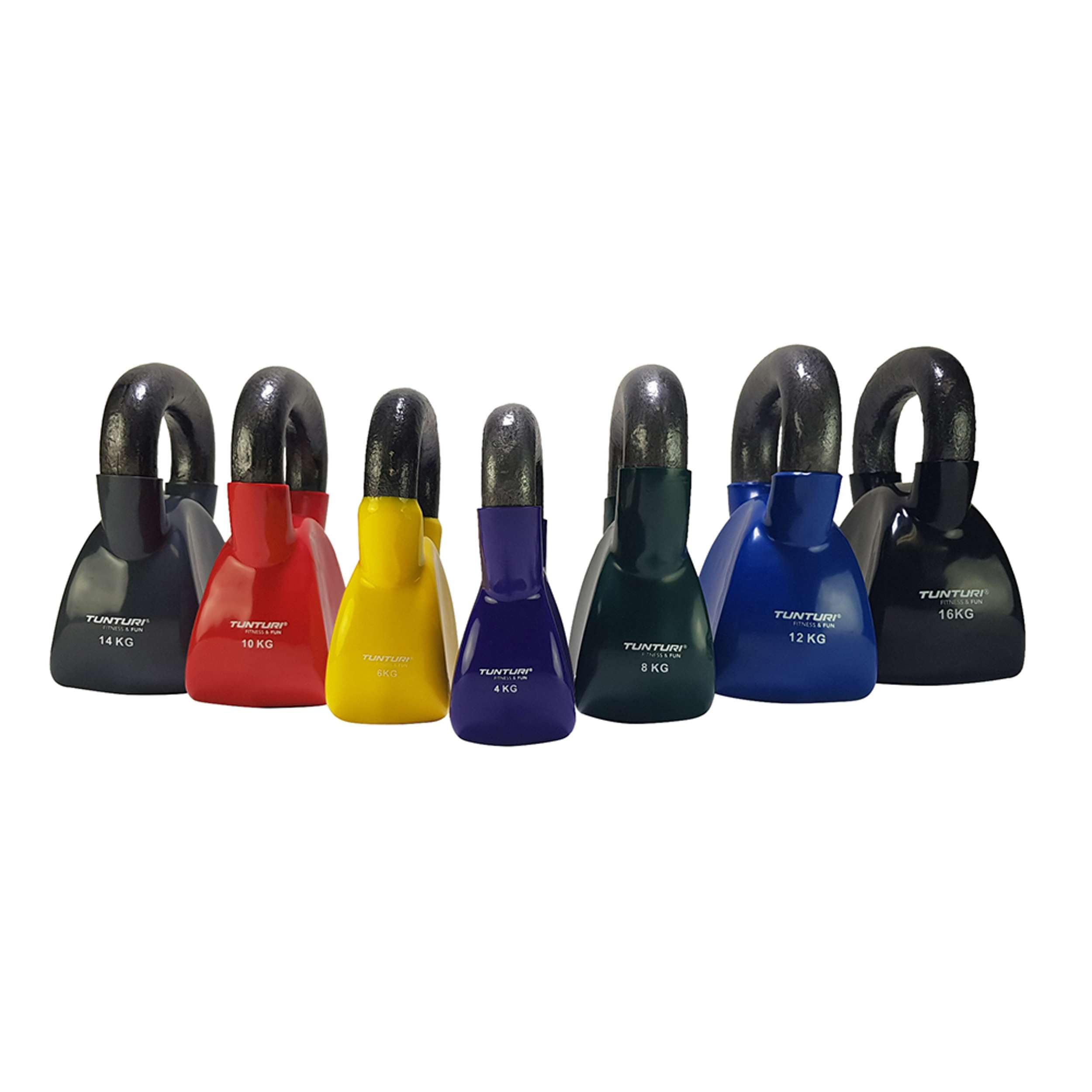 Tunturi Kettlebells Pesa Rusa Vinilo 14kg, Gris, Unisex Adulto, Grey, 1