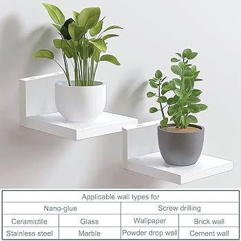 Set Di 4 Mensole Sospende In Legno IBUYKE - Scaffali Parete Bianchi Per Camera, Bagno O Cucina - Foto 5